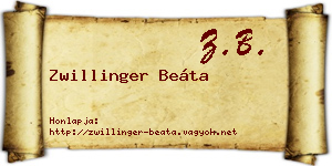 Zwillinger Beáta névjegykártya