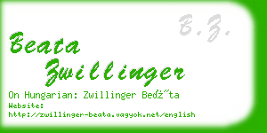 beata zwillinger business card